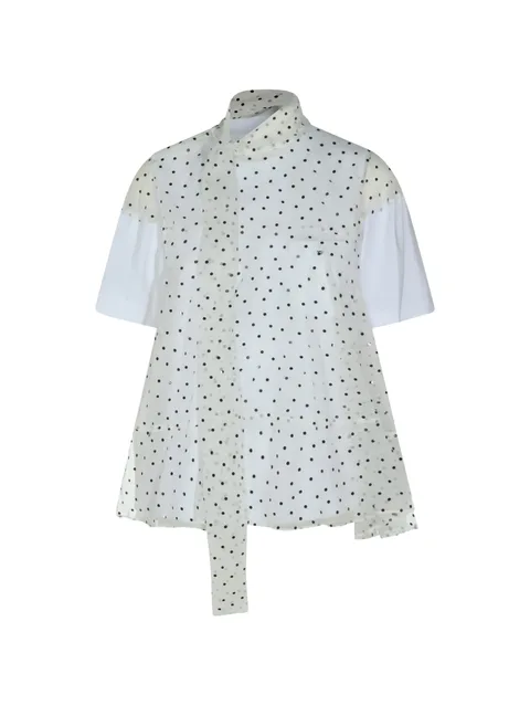 polka dot-pattern blouse