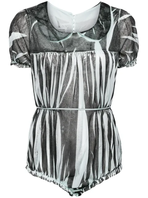 zebra-print short-sleeve bodysuit