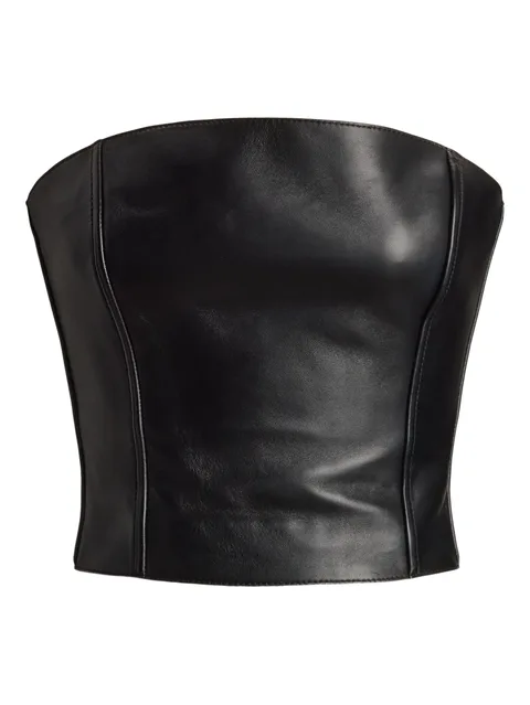 strapless leather top