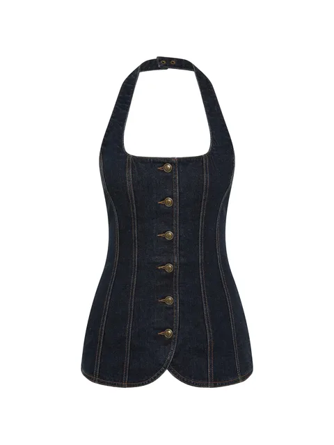 button halterneck top