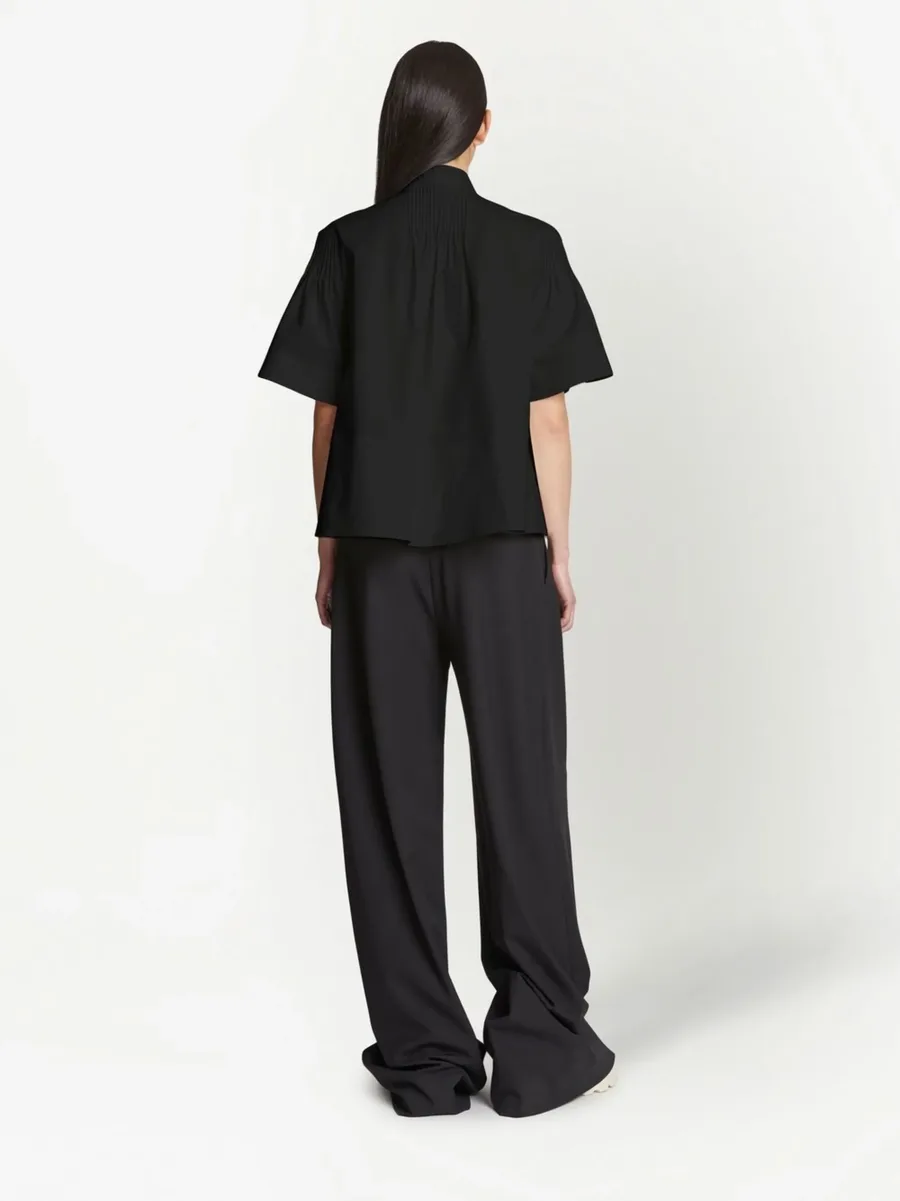 pintuck-detail short-sleeved blouse 12