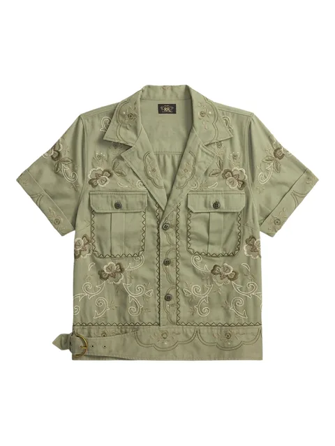 embroidered buckled shirt