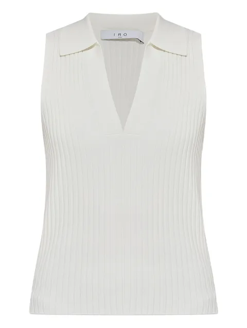 топ в рубчик с V-образным вырезом