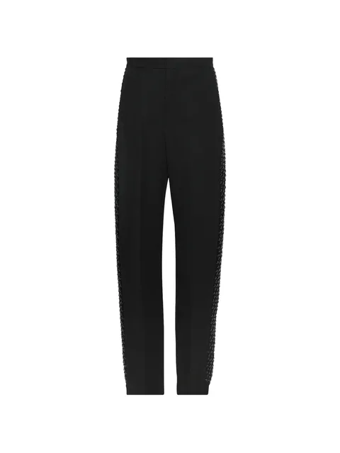 high-waisted crystal trousers