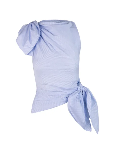 bow drape shirting top