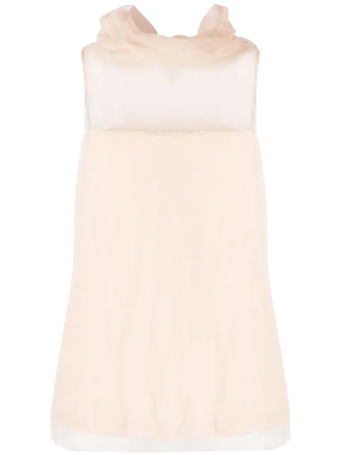 roll-neck tulle top