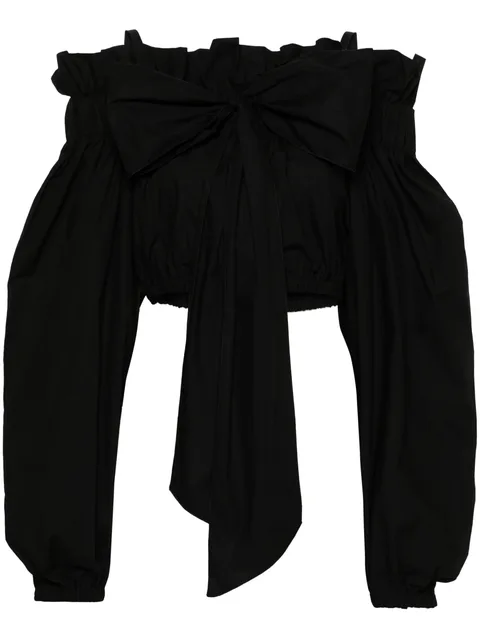 bow-detail crop top