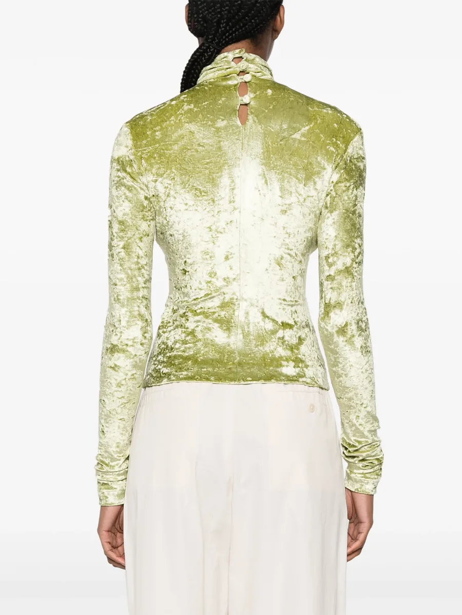 Iride twist-detailing velvet top 8
