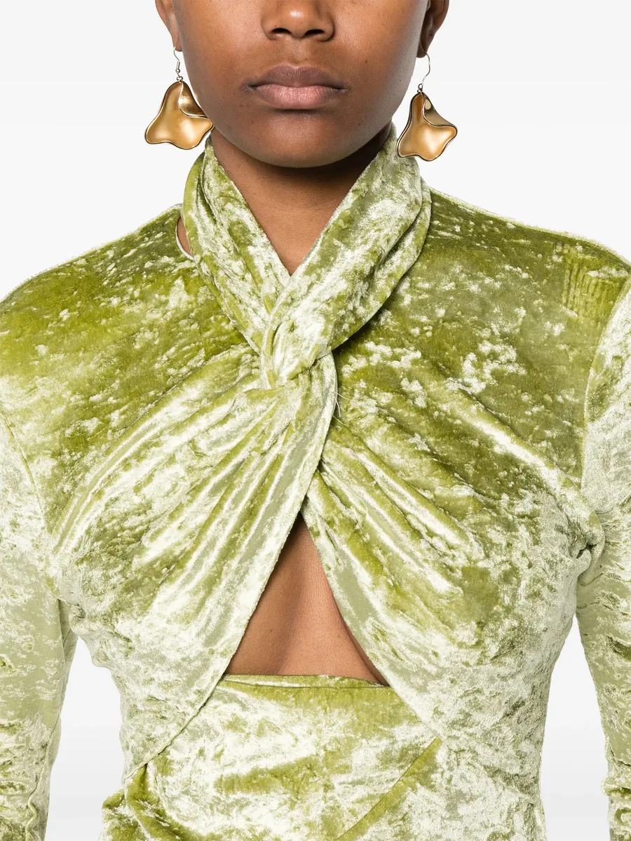 Iride twist-detailing velvet top 9