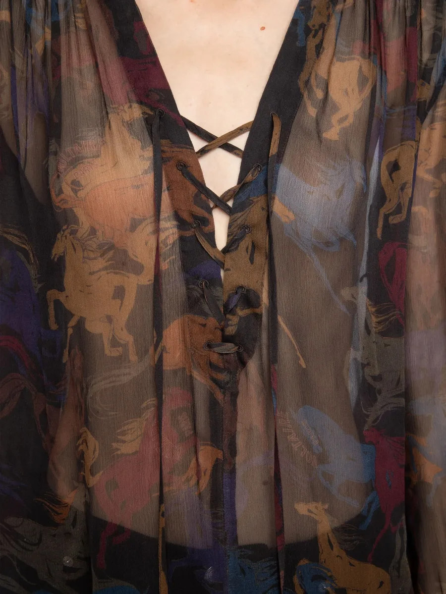 horse-print lace-up top 9