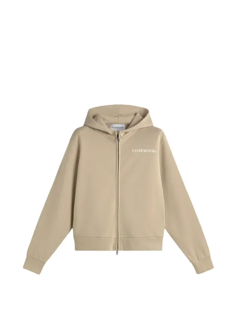 logo-detail zip-up hoodie