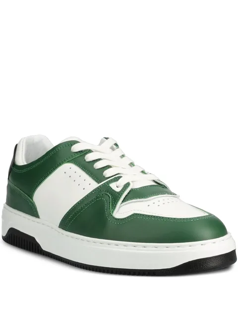 panelled leather sneakers