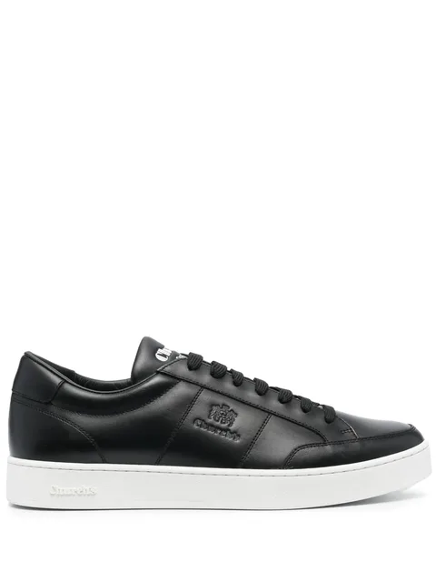 Lancing logo-debossed leather sneakers