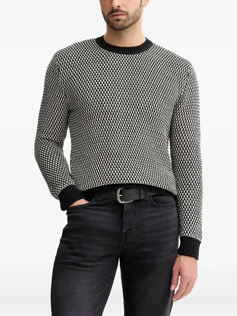 patterned crew-neck sweater