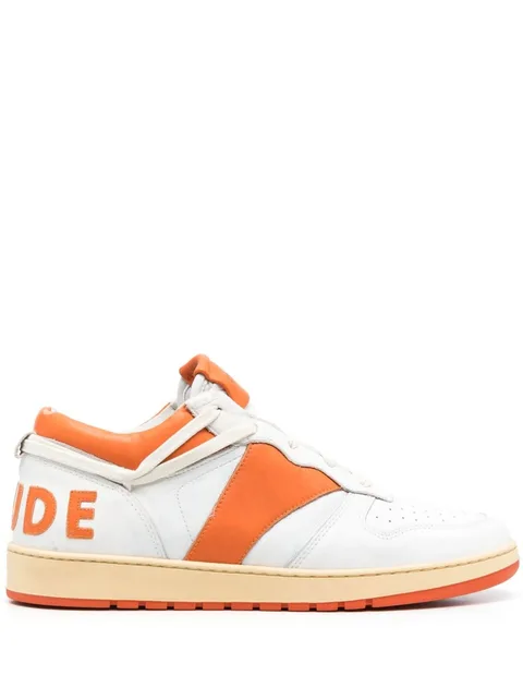 logo-patch leather sneakers