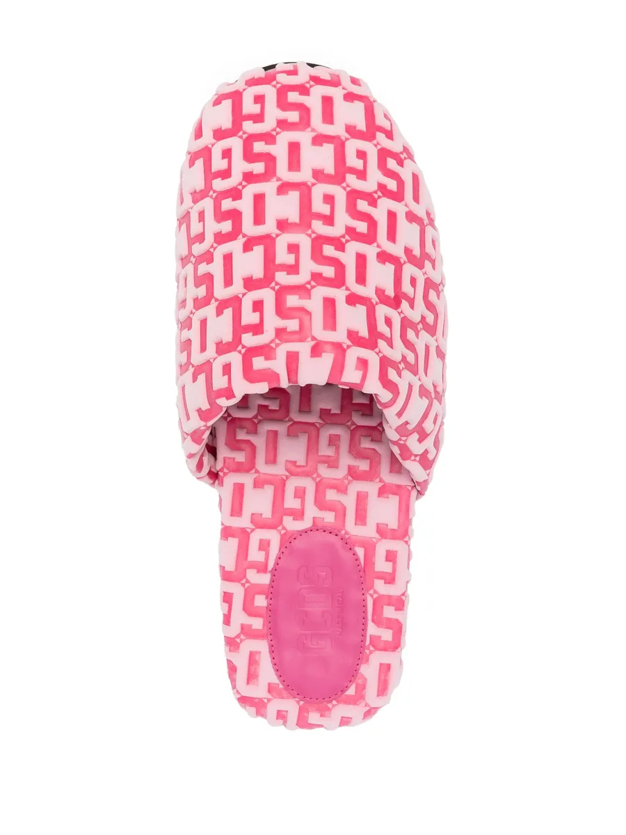 monogram-pattern round-toe slippers 7