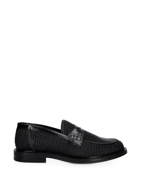 Reed woven-design penny loafers