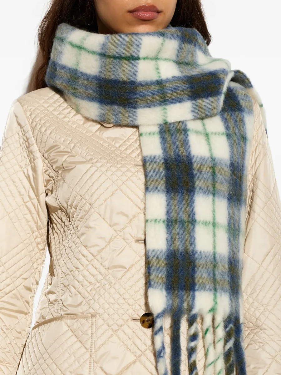 check-pattern fringed scarf 4