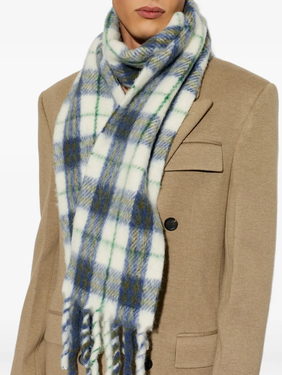 check-pattern fringed scarf 5