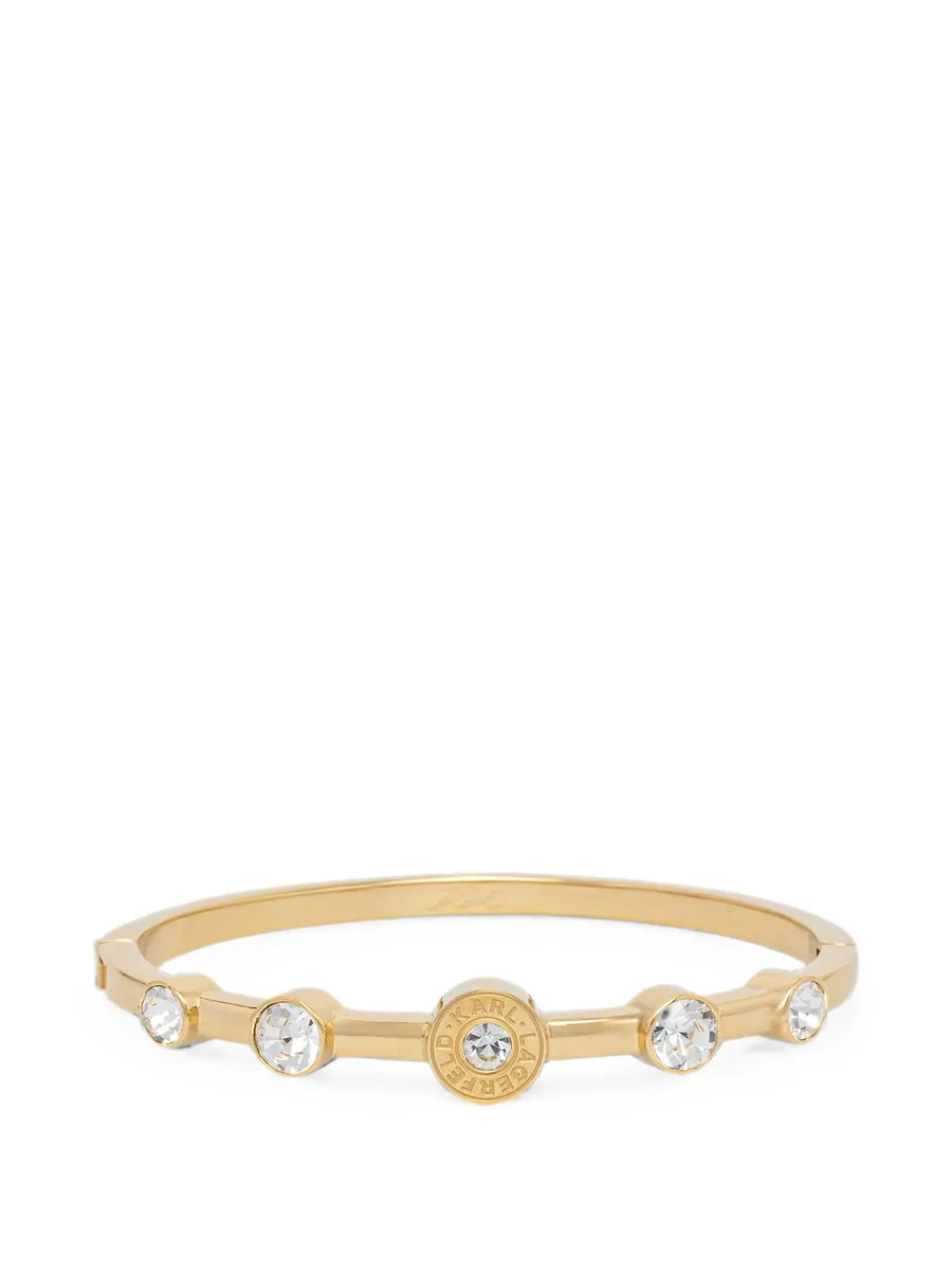 crystal-embellished logo-engraved bracelet 1