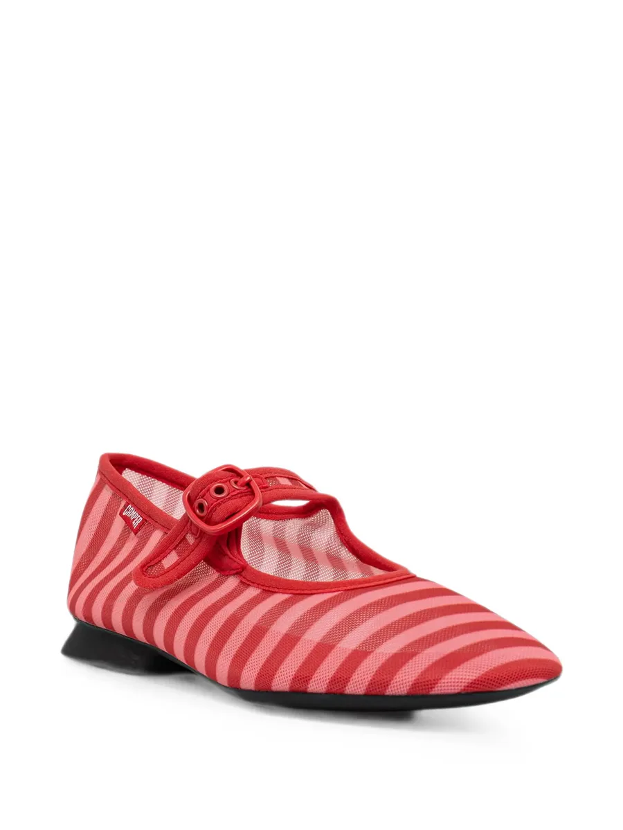 Casi Myra striped buckle-strap ballet flats 3