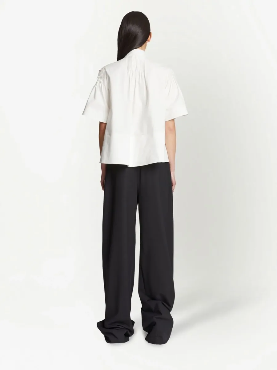 pintuck-detail flared blouse 12