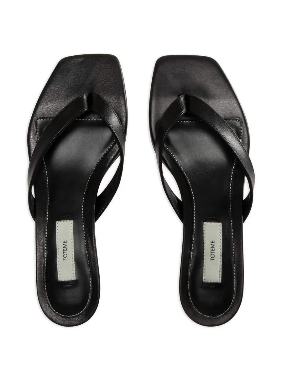 leather square-toe sandals 5