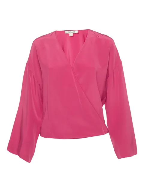 long-sleeved silk top