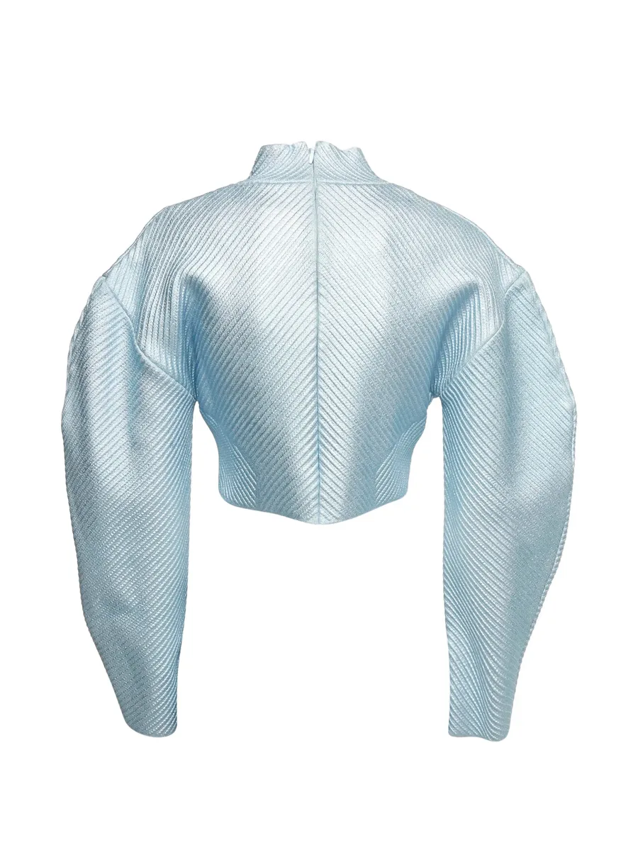 textured knit mock-neck top 4