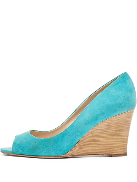 110mm peep-toe wedge pumps