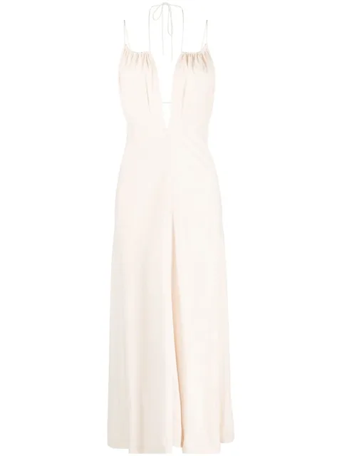 halterneck sleeveless maxi dress