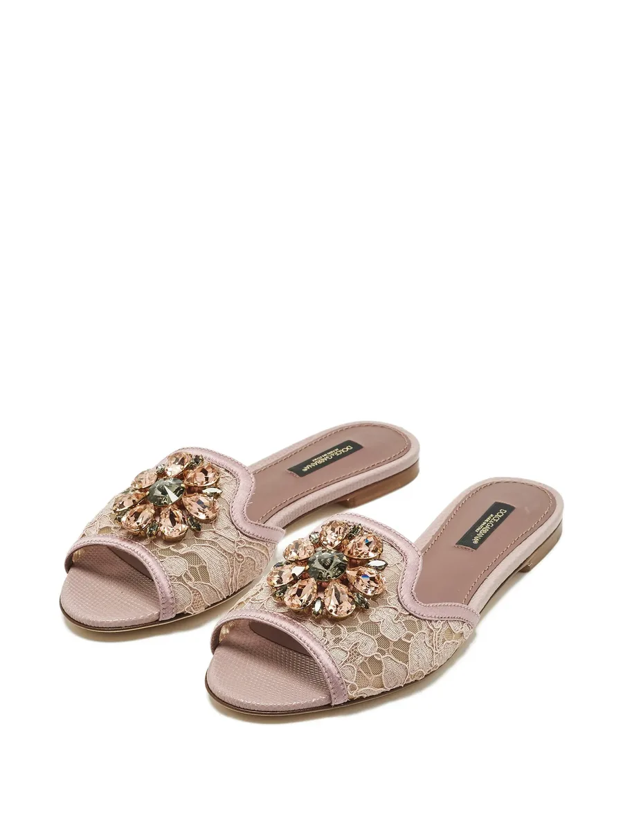 crystal lace sandals 10