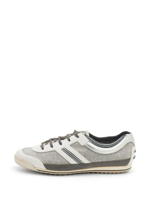 leather-trim sneakers
