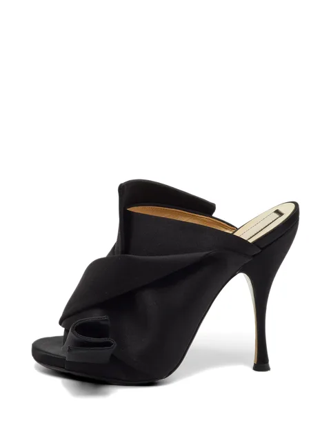 knotted peep-toe mules