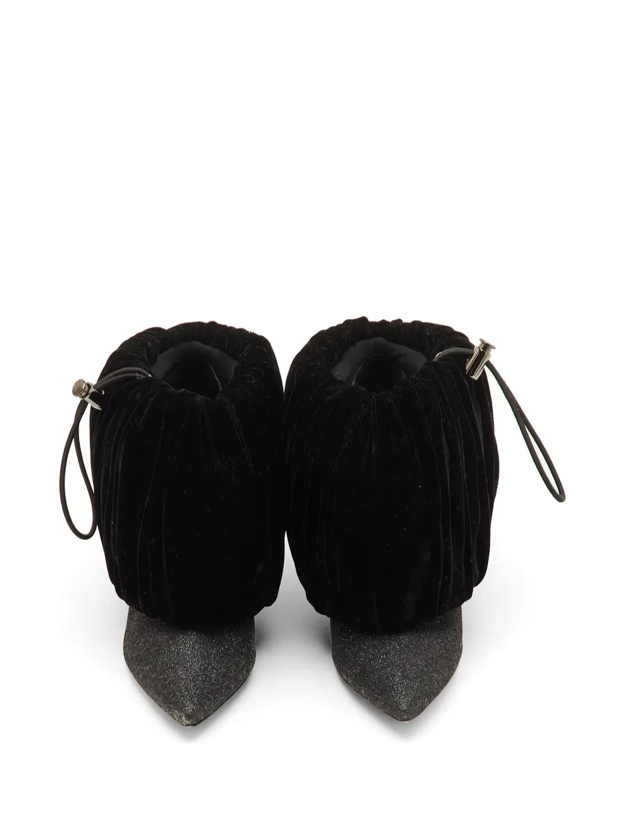 Glitter velvet ankle boots 5