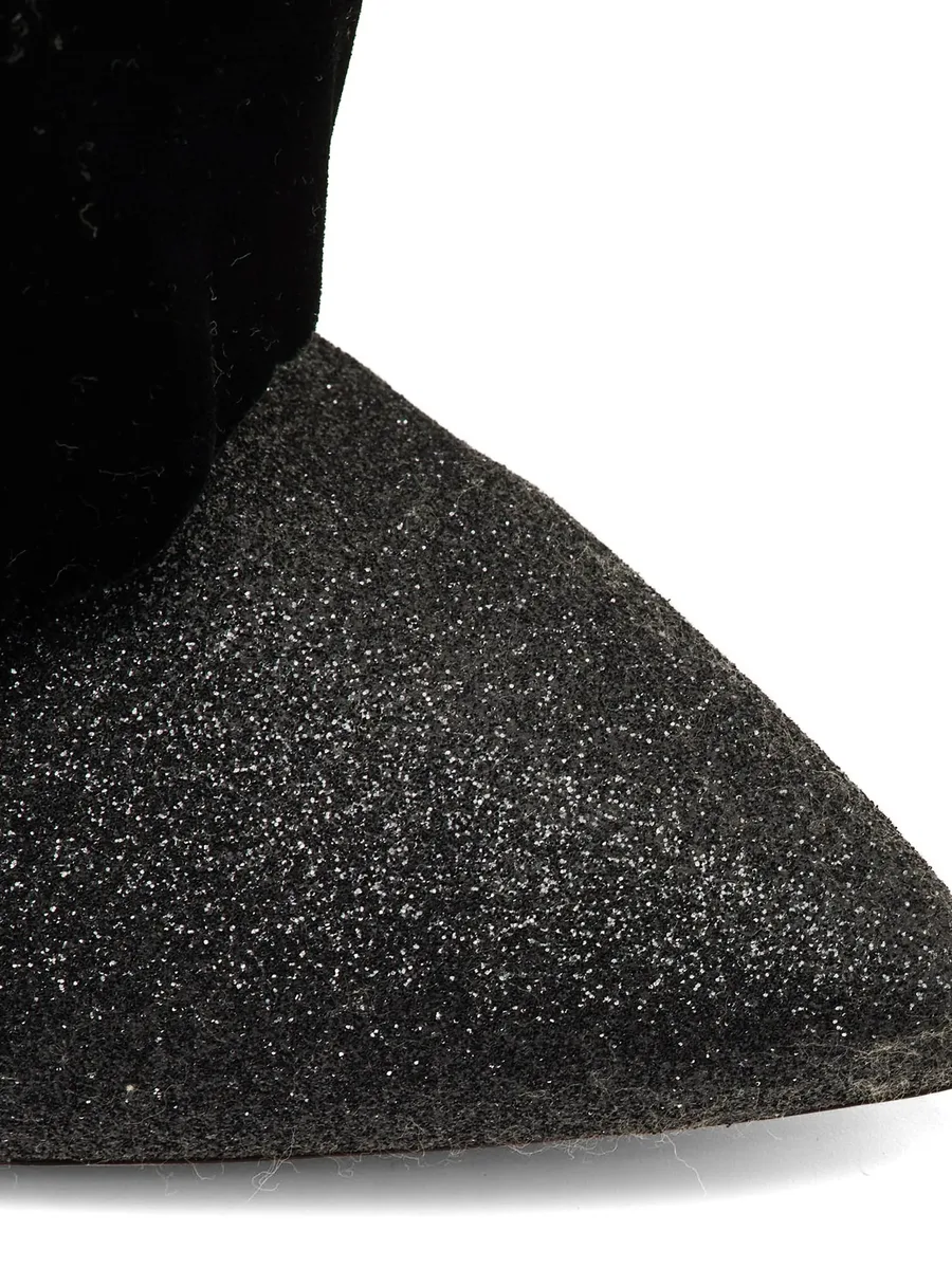 Glitter velvet ankle boots 9