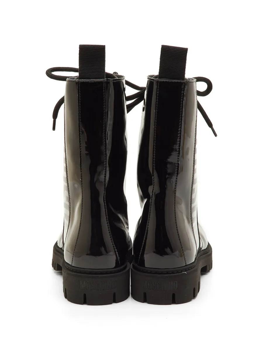 logo-insert lace-up boots 6