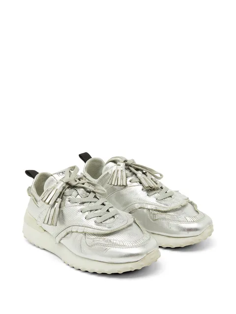 perforated tassel sneakers