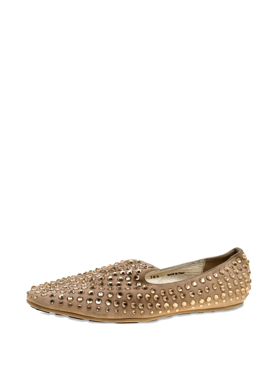 crystal-embellishment suede slippers 8