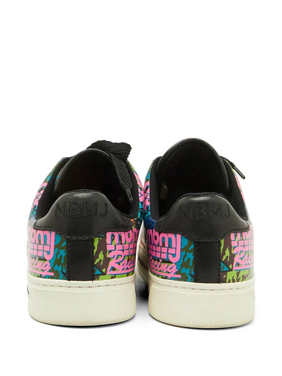 leather graffiti-print sneakers 5