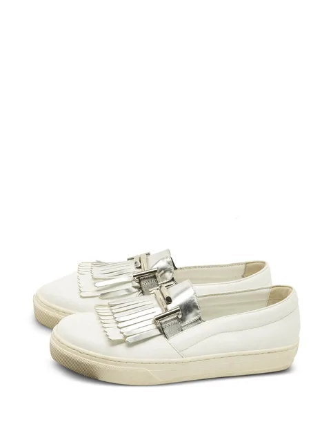 fringed leather sneakers