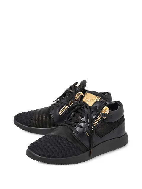 zip-accent sneakers