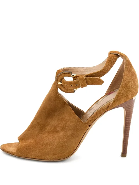 100mm suede heeled sandals