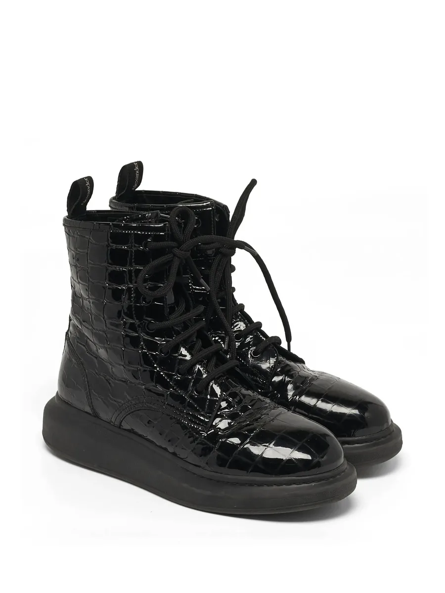 Oversized croc-embossed boots 6