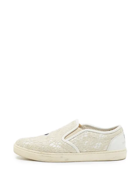 Lace leather sneakers
