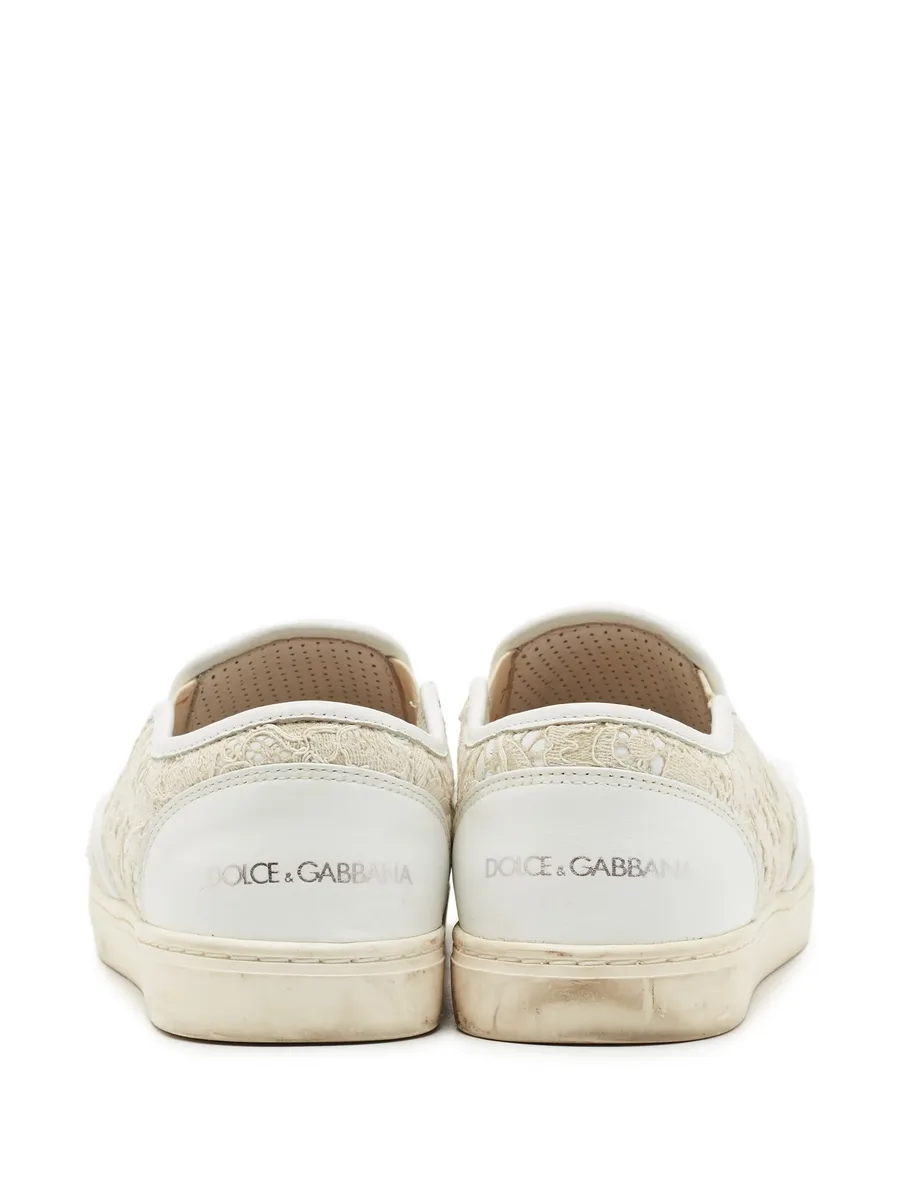 Lace leather sneakers 6