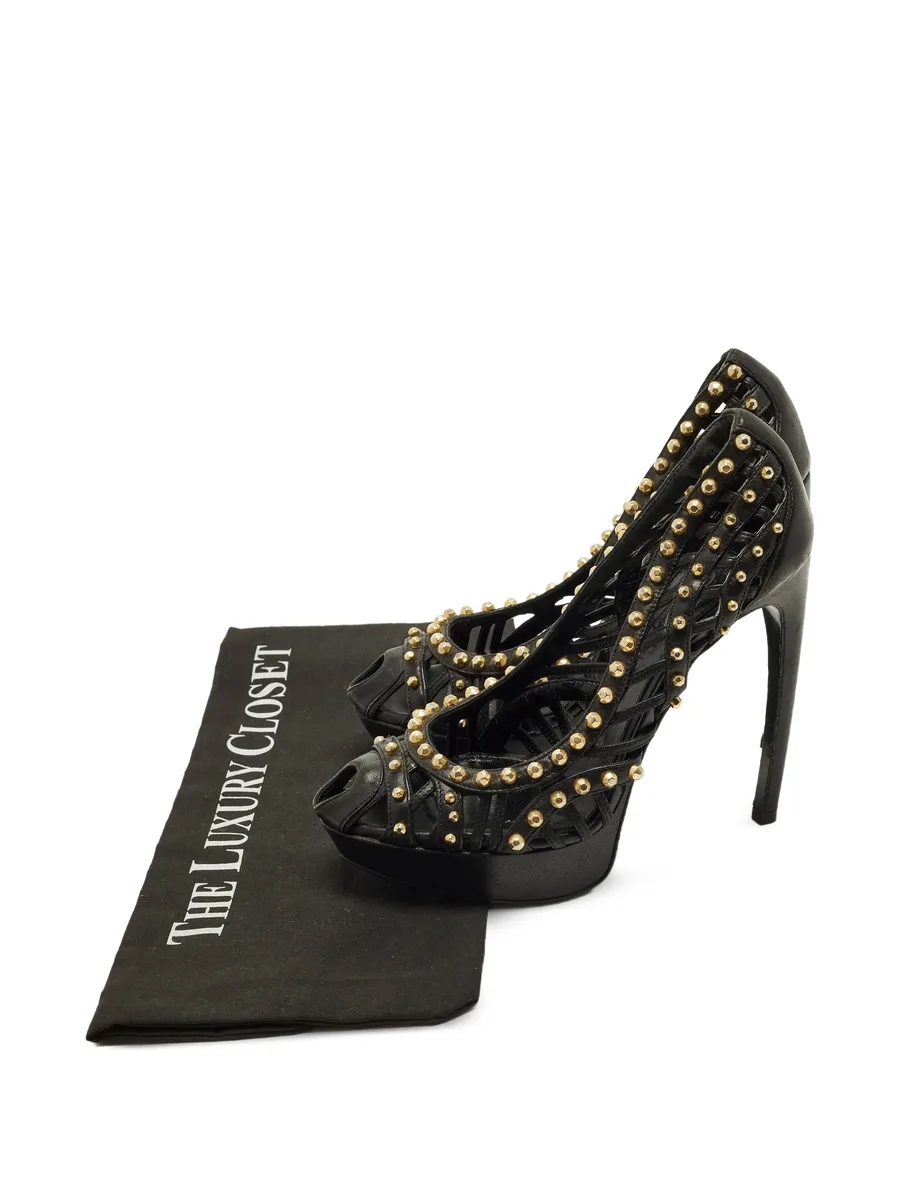 cut-out studded platform pumps 9