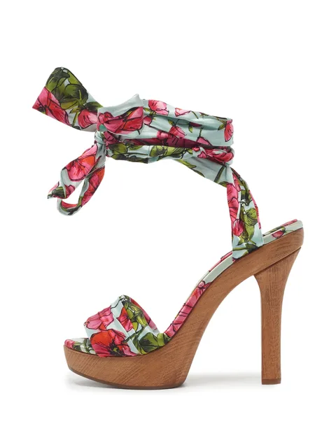 floral-print sandals