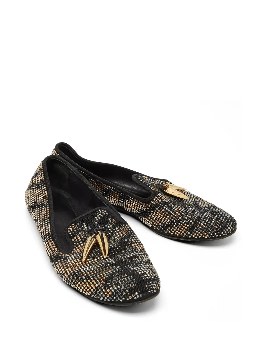 crystal-embellished shark tooth loafers 3