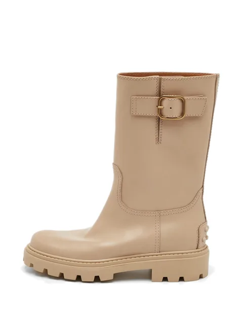 buckle-detail biker boots